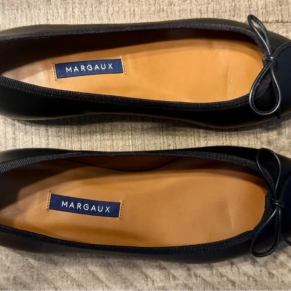 Margaux Black Point Toe Ballet Flat 39.5 New With Box - Picture 3 of 11